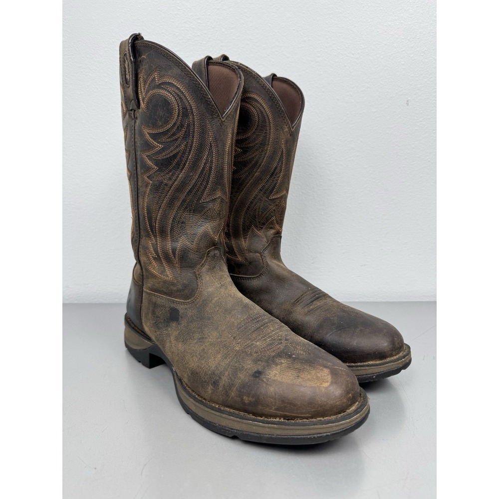 Durango Rebel Cowboy Boots Mens 11 EE Brown Leather Round Toe Work Western Rodeo